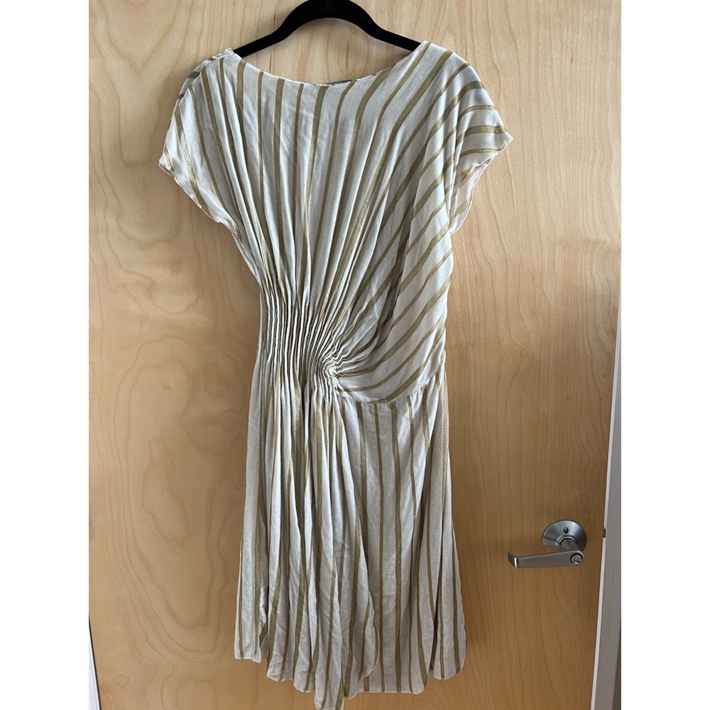 Velour and metallic side gathered dress